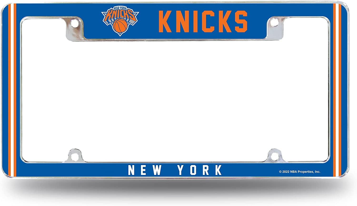 New York Knicks Metal License Plate Frame Chrome Tag Cover Alternate Design 6x12 Inch