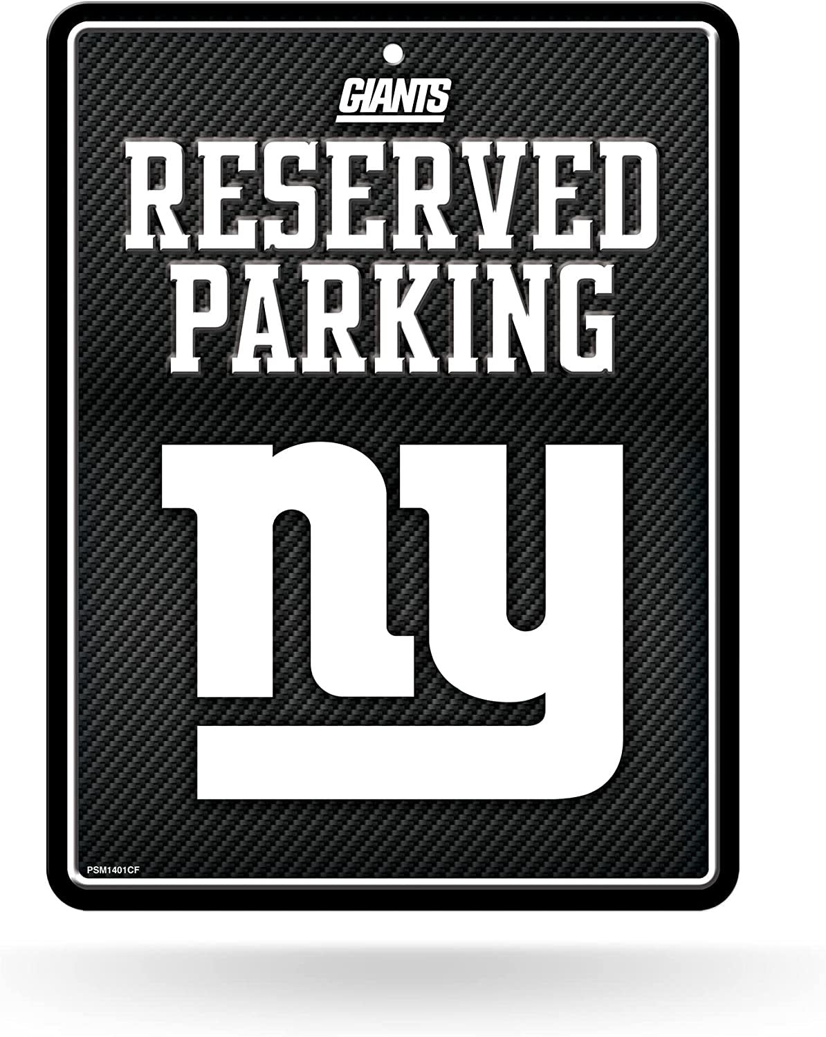 New York Giants Metal Parking Novelty Wall Sign 8.5 x 11 Inch Carbon Fiber Design