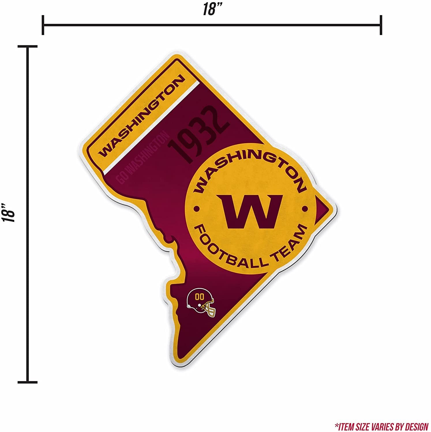 Washington Football Team Commanders Soft Felt Pennant, Retro Design, Shape Cut, 18 Inch, Easy To Hang