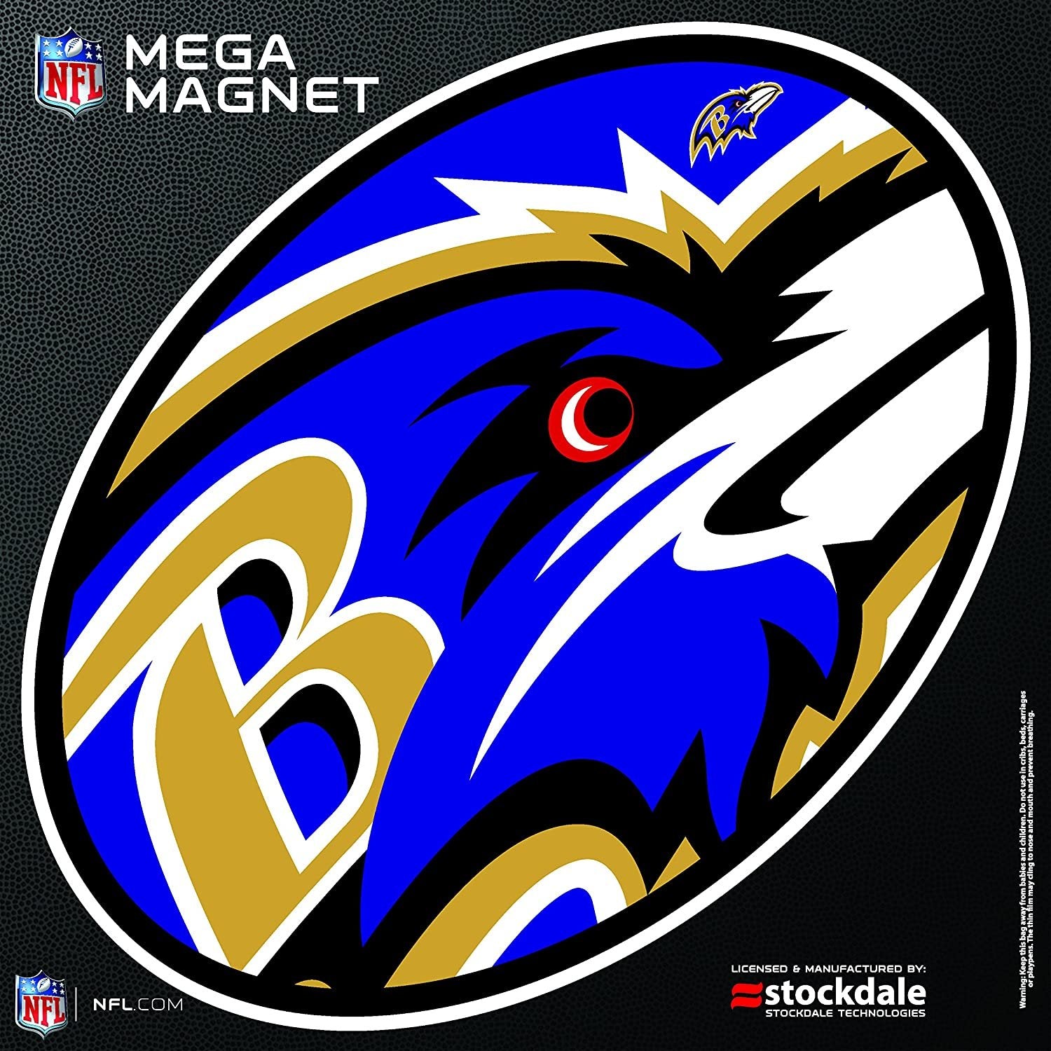 Baltimore Ravens MEGA Style Logo 12" Magnet Heavy Duty Auto Home NFL Football