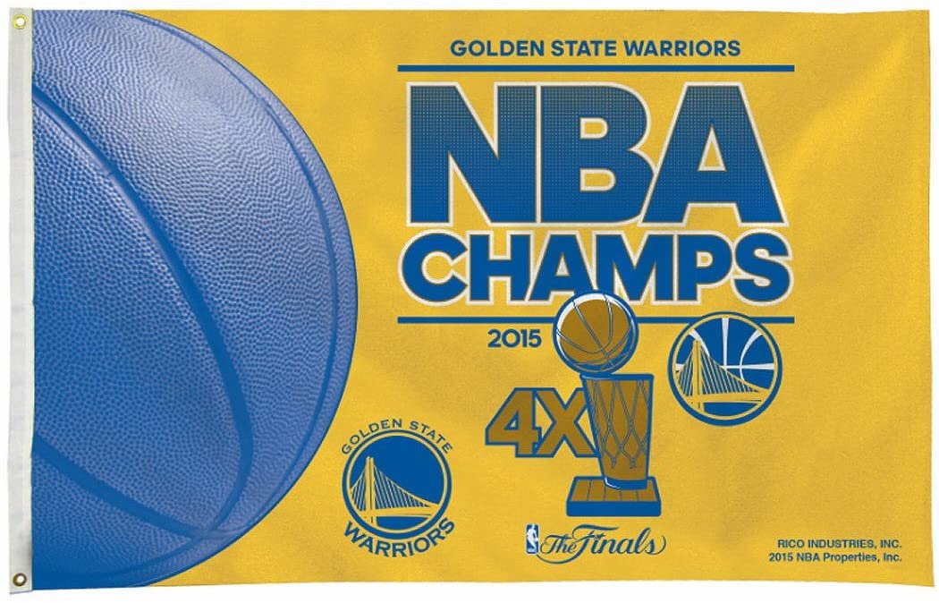 Golden State Warriors 2015 Champions Premium 3x5 Feet Flag Banner, Metal Grommets, Outdoor Use, Single Sided