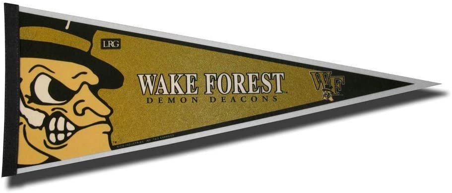 Wake Forest University Demon Deacons Soft Felt Pennant, Mascot Design, 12x30 Inch, Easy To Hang