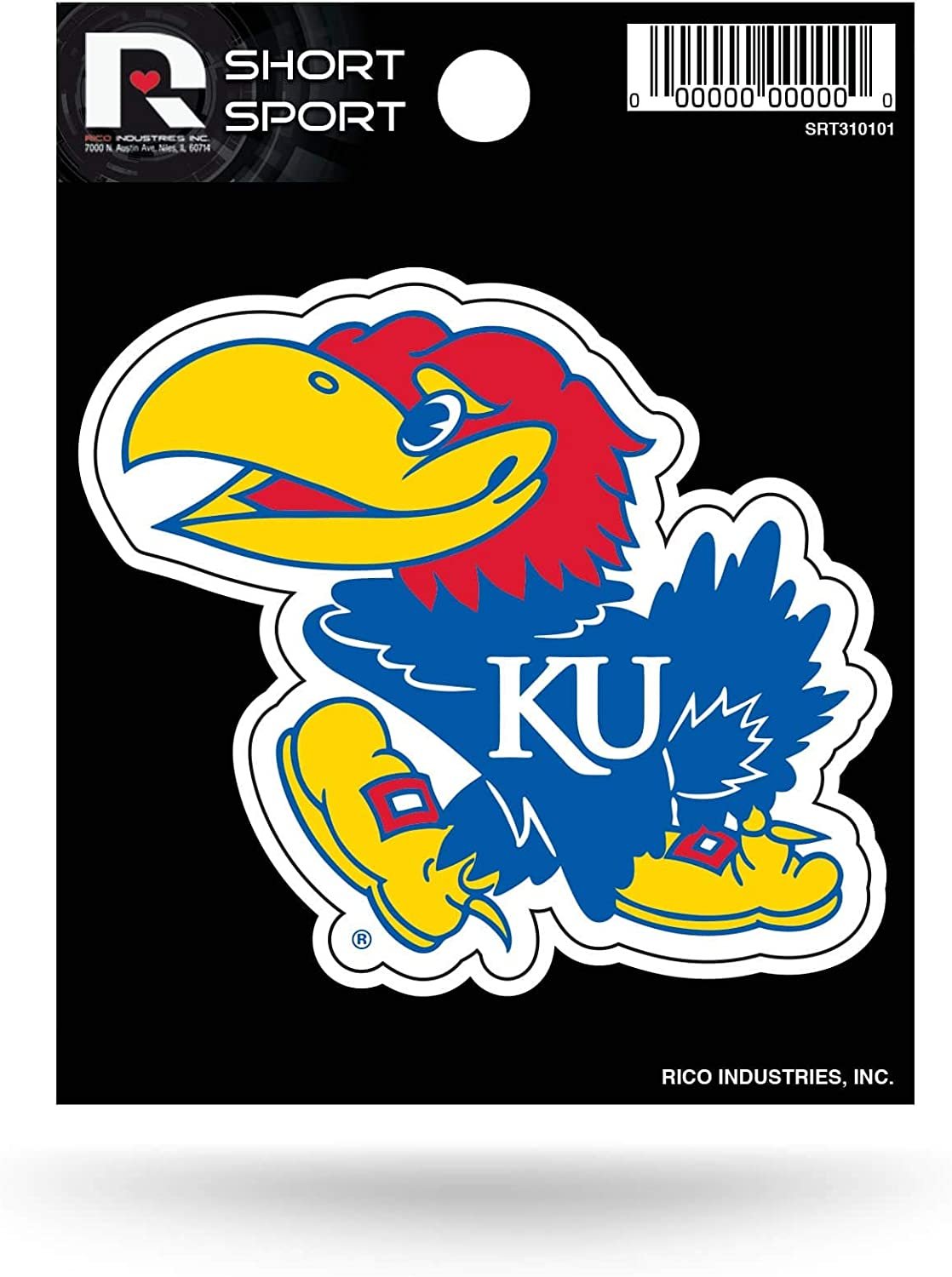 University of Kansas Jayhawks 3 Inch Short Sport Decal Sticker Die Cut