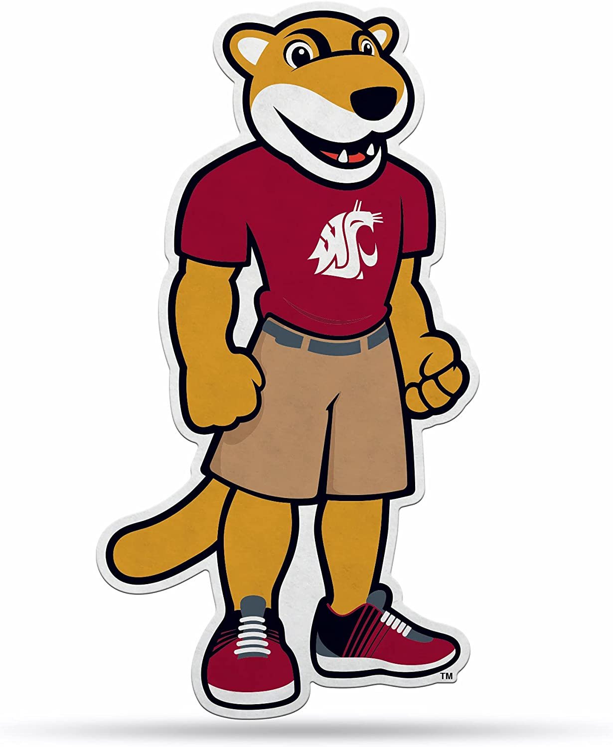 Washington State University Cougars Soft Felt Pennant, Mascot Design, 18 Inch, Easy To Hang