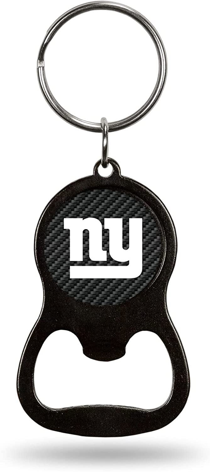 New York Giants Premium Metal Bottle Opener Keychain, Carbon Fiber Design