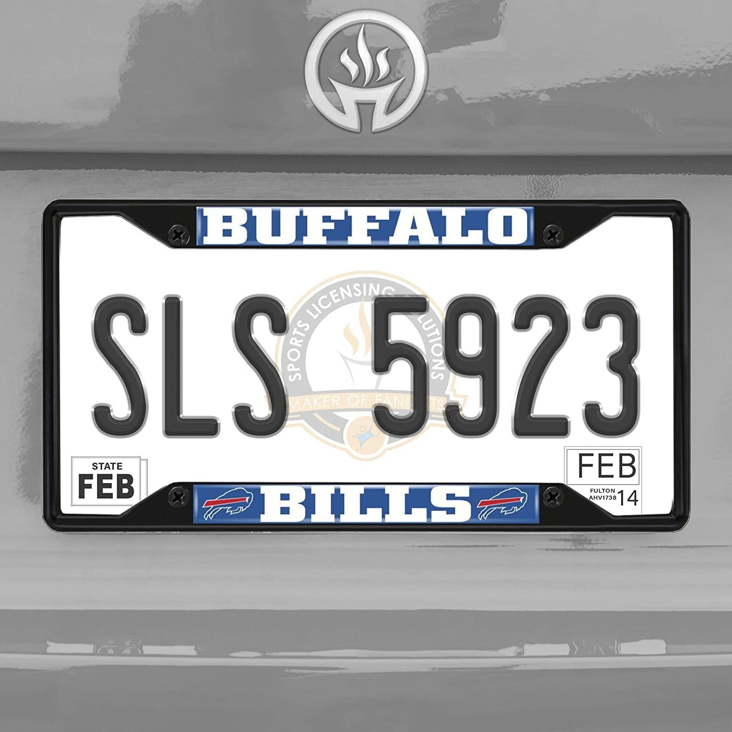 Buffalo Bills Metal License Plate Frame Black Finish Tag Cover