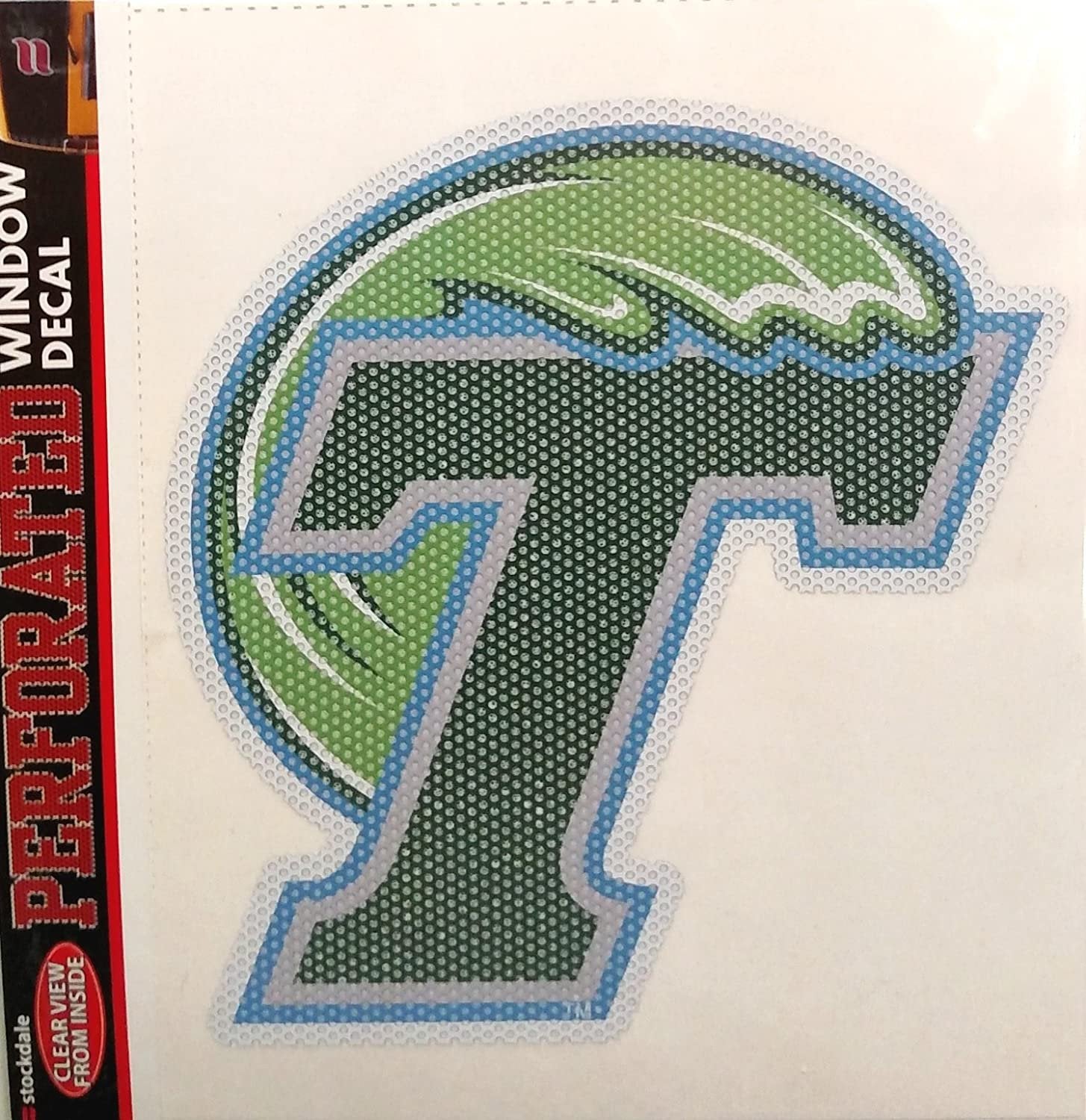 Tulane University Green Wave 8 Inch Preforated Window Film Decal Sticker, One-Way Vision, Adhesive Backing