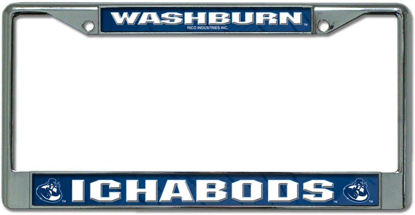 Washburn University Ichabods Premium Metal License Plate Frame Chrome Tag Cover, 12x6 Inch