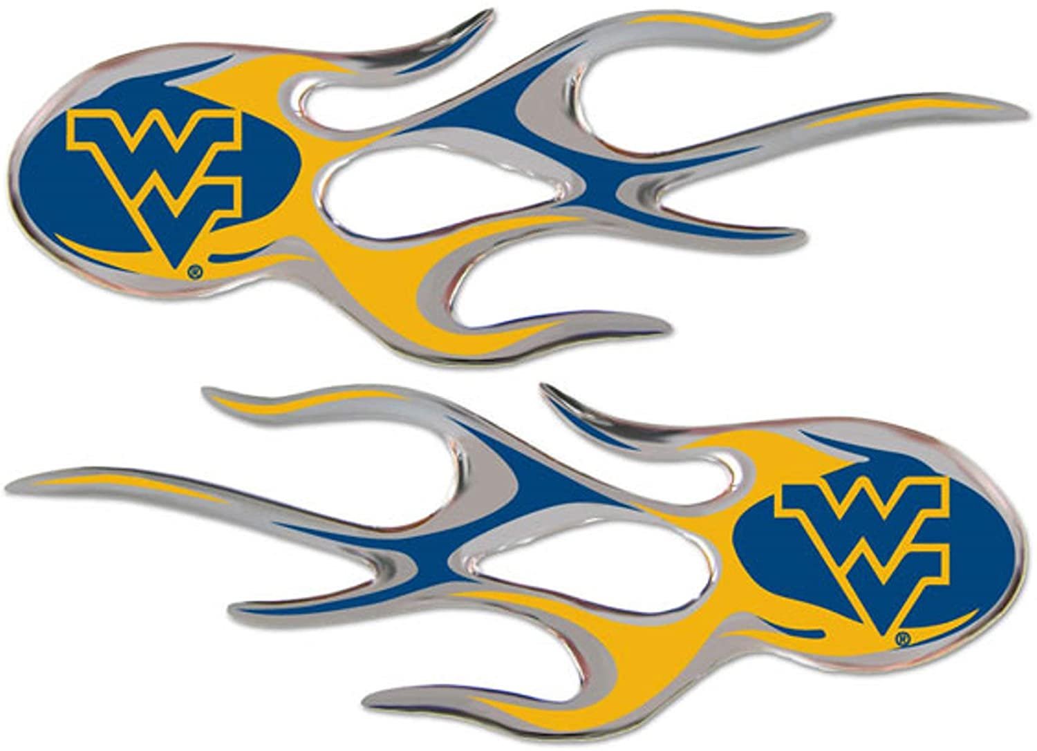 West Virginia Mountaineers Air Puffed Micro Flame Decal Pair Emblem University