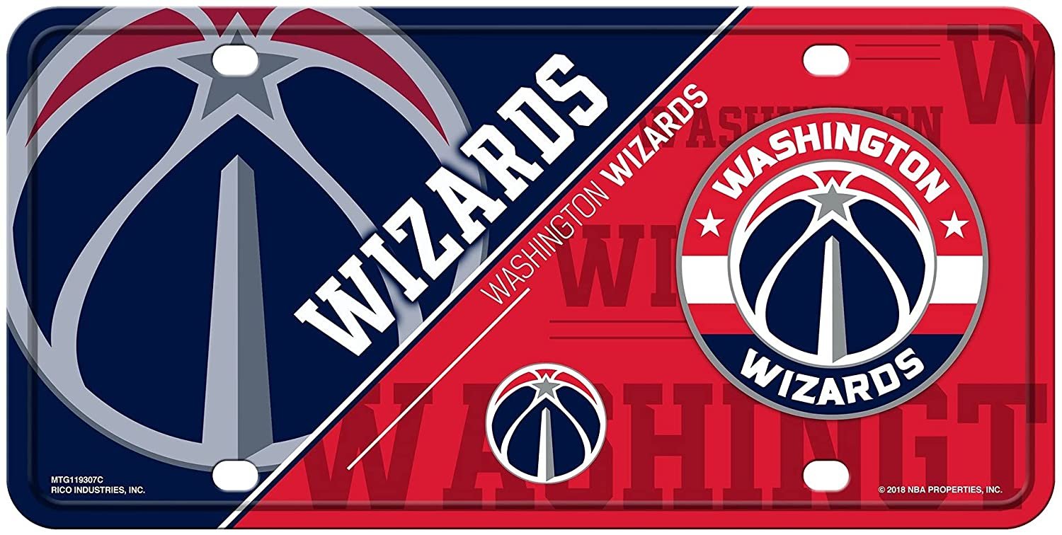 Washington Wizards Metal Auto Tag License Plate, Split Design, 6x12 Inch