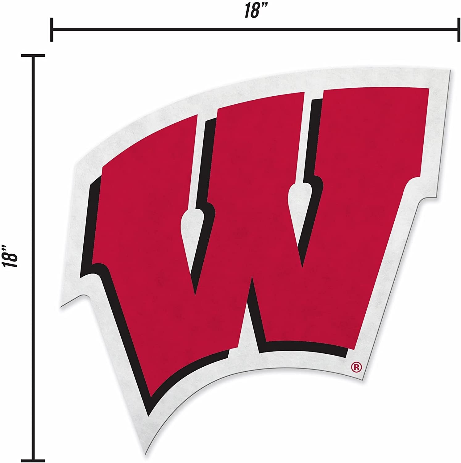 University of Wisconsin Badgers Soft Felt Pennant, Logo Design, Shape Cut, 18 Inch, Easy To Hang