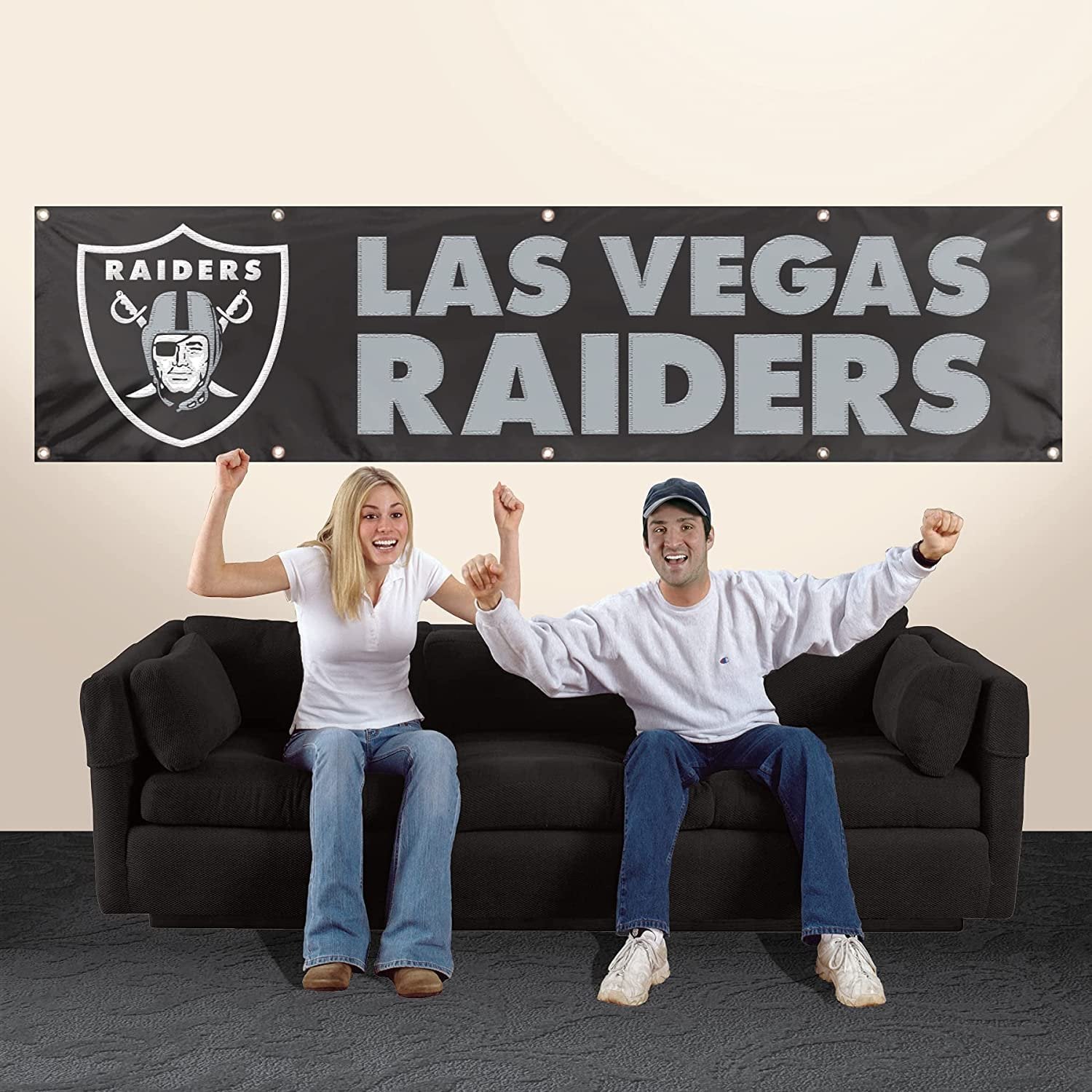 Las Vegas Raiders Huge 8x2 Feet Banner Flag Metal Grommets