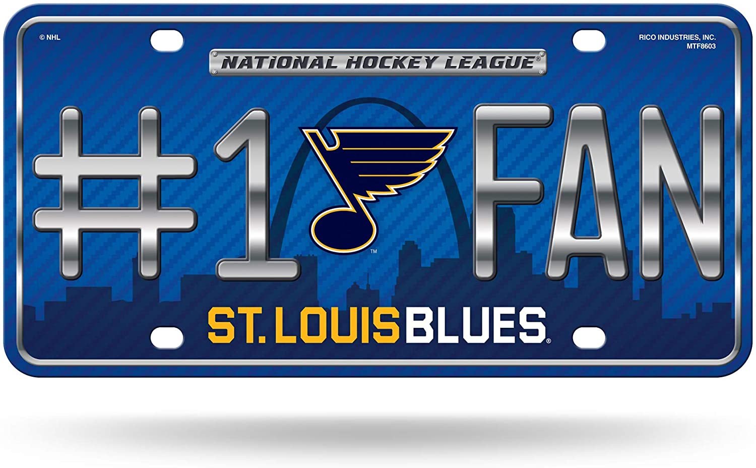 St Louis Blues Metal Auto Tag License Plate, #1 Fan City Design, 6x12 Inch