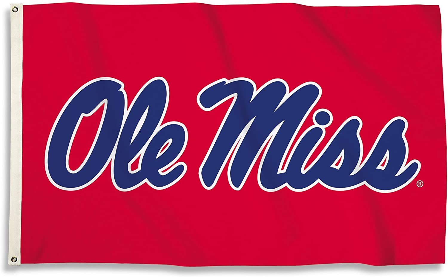 University of Mississippi Ole Miss Rebels Premium 3x5 Feet Flag Banner, Red Design, Metal Grommets, Outdoor Use, Single Sided