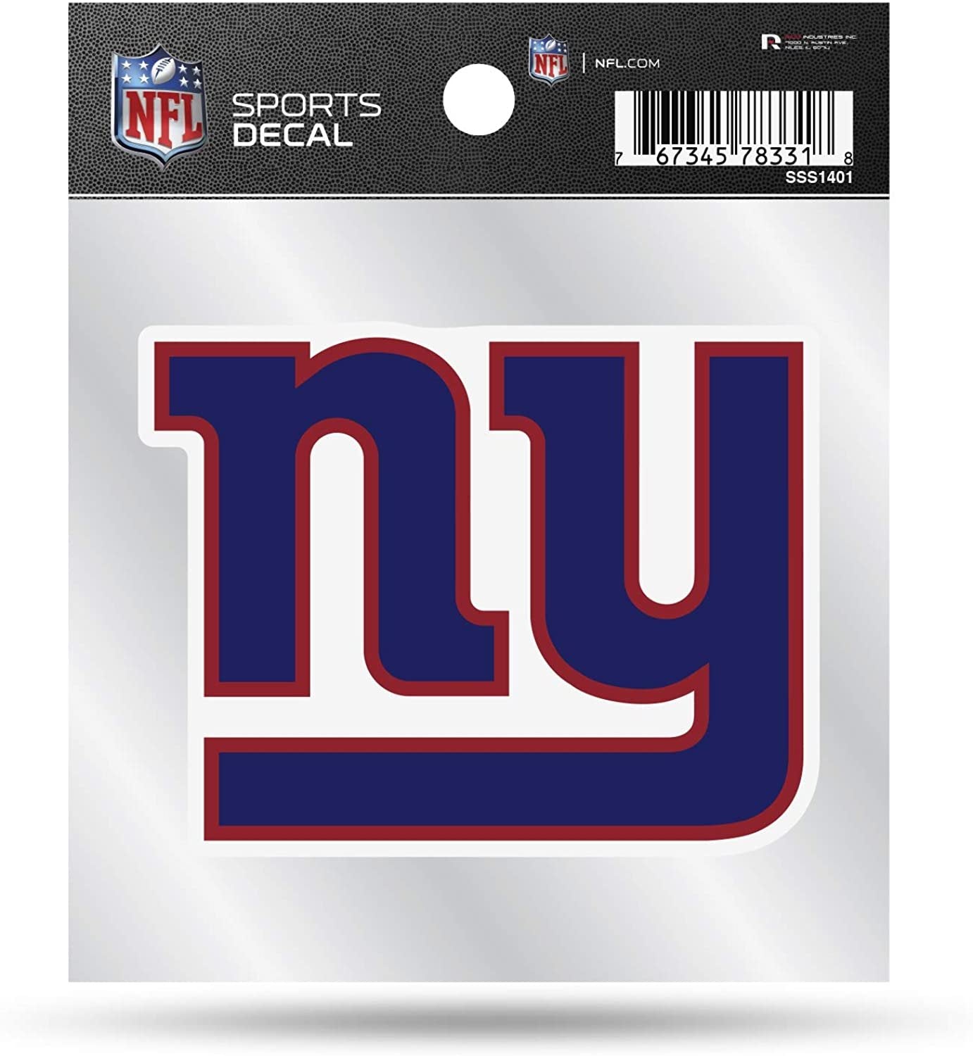 New York Giants Sticker Decal 4x4 Inch Clear Backing Auto Home