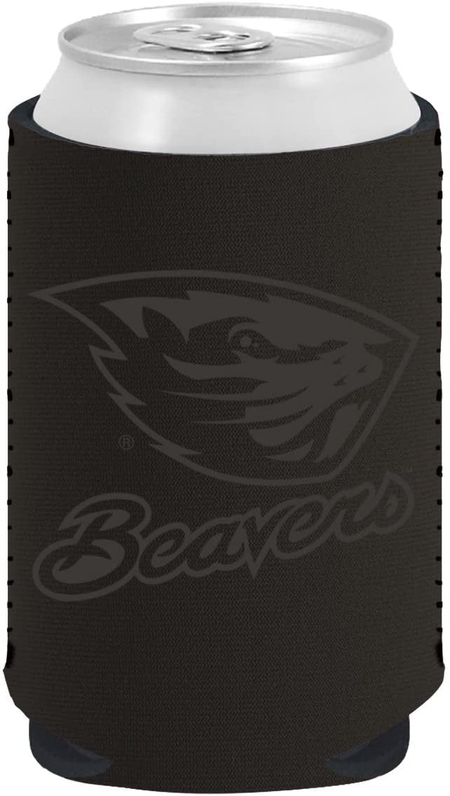 Oregon State Beavers 2-Pack Black Tonal CAN Beverage Insulator Neoprene Holder Cooler Decal University of