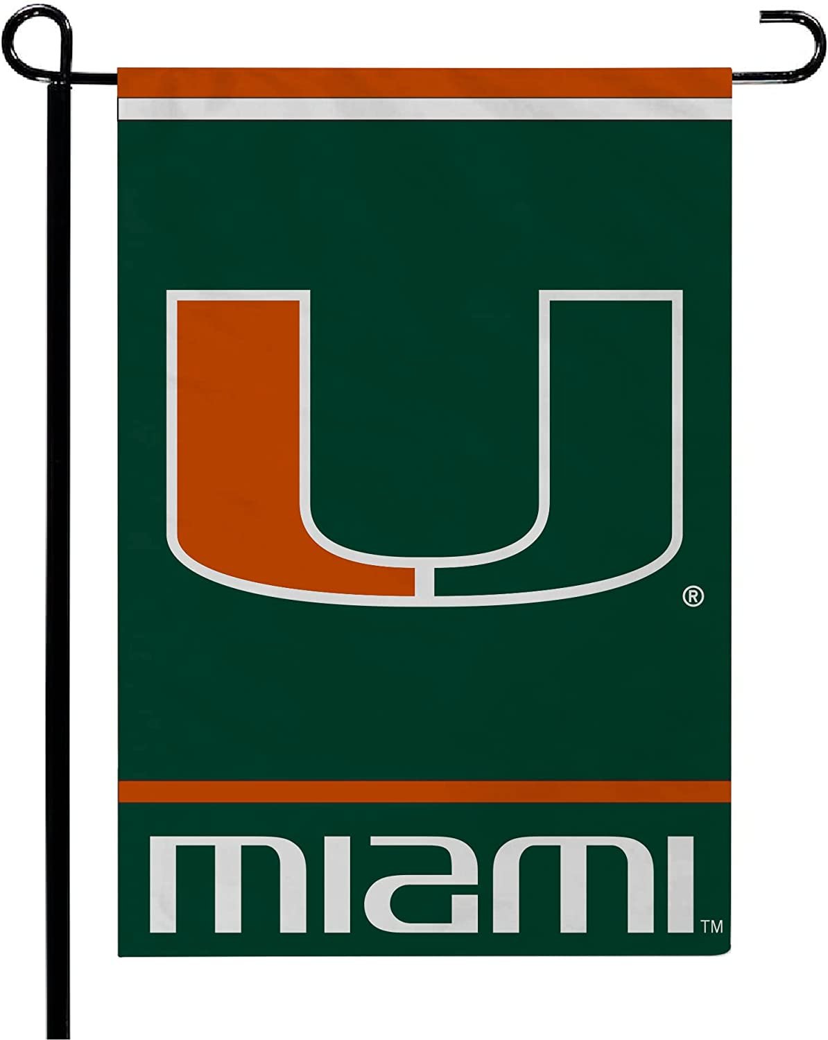 University of Miami Hurricanes Double Sided Garden Flag Banner 12x18 Inch Solid Design