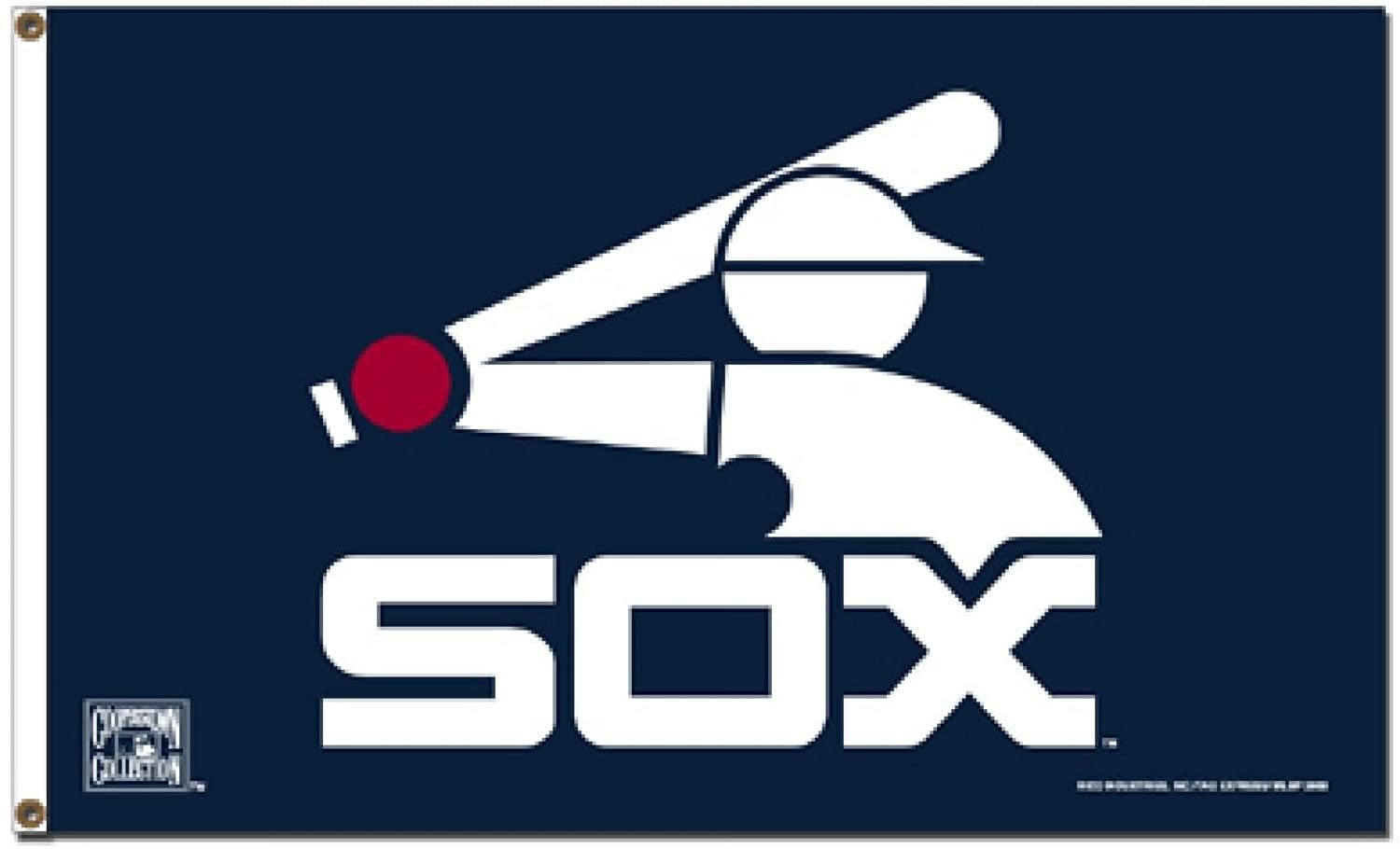 Chicago White Sox Premium 3x5 Feet Flag Banner, Batterman Retro Logo, Metal Grommets, Outdoor Indoor, Single Sided