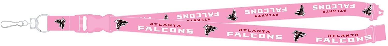 Atlanta Falcons Pink Premium Lanyard Keychain Double Sided Breakaway Safety Design Adult 18 Inch