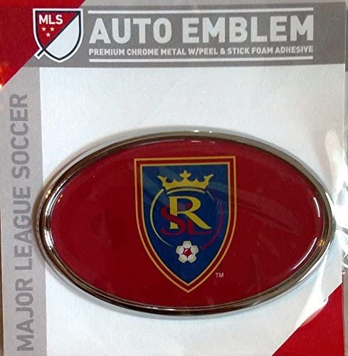 Real Salt Lake Raised Metal Domed Oval Color Chrome Auto Emblem Decal MLS Soccer Football Club