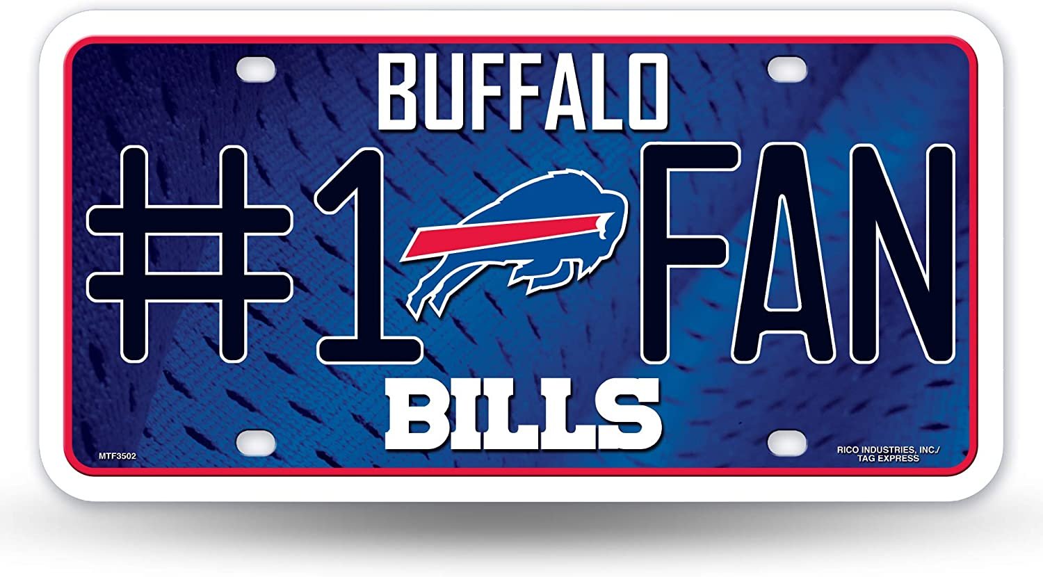 Buffalo Bills #1 Fan Metal License Plate Tag Aluminum Novelty 12x6 Inch