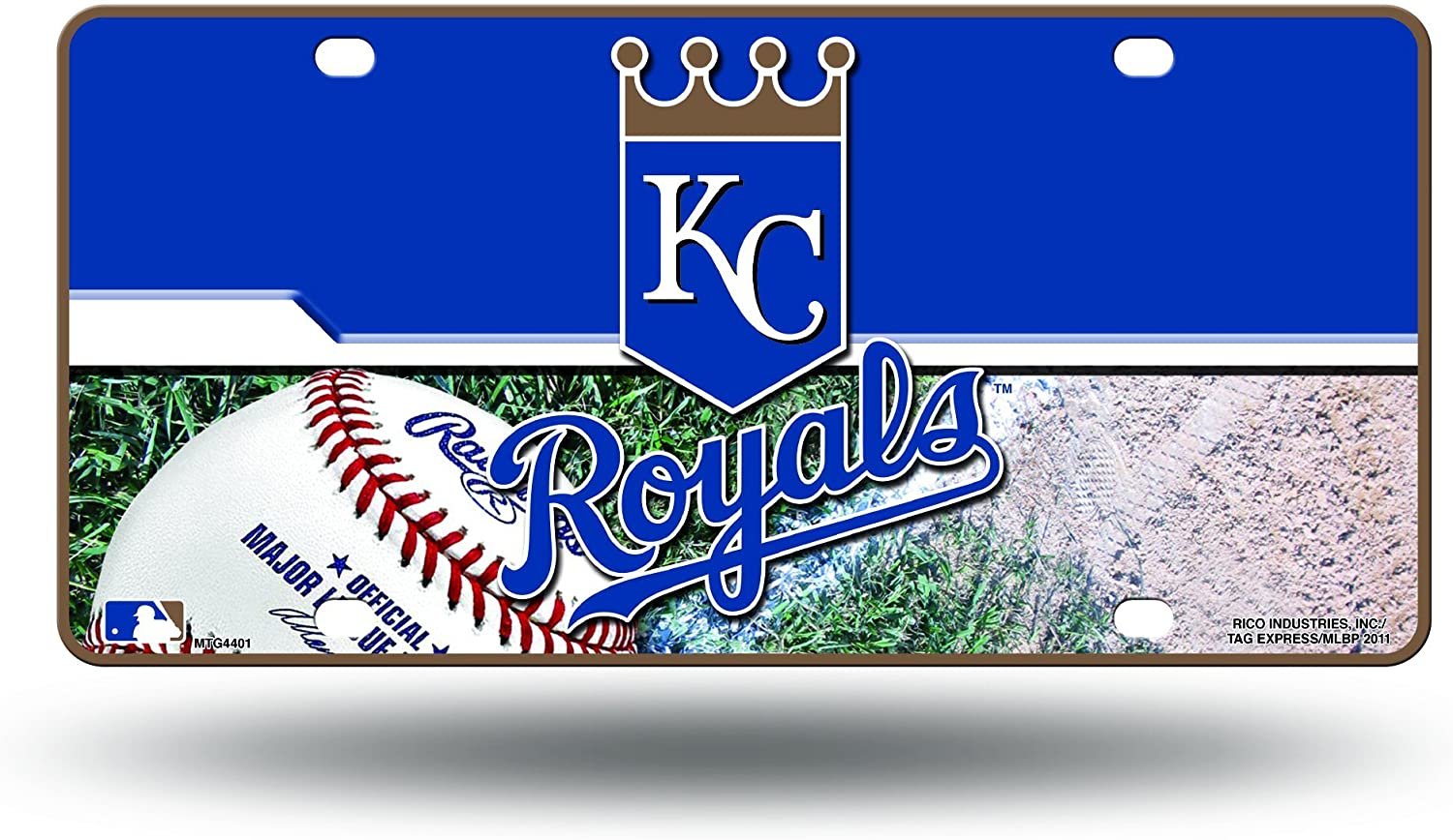 Kansas City Royals Metal Auto Tag License Plate, Field Design, 12x6 Inch