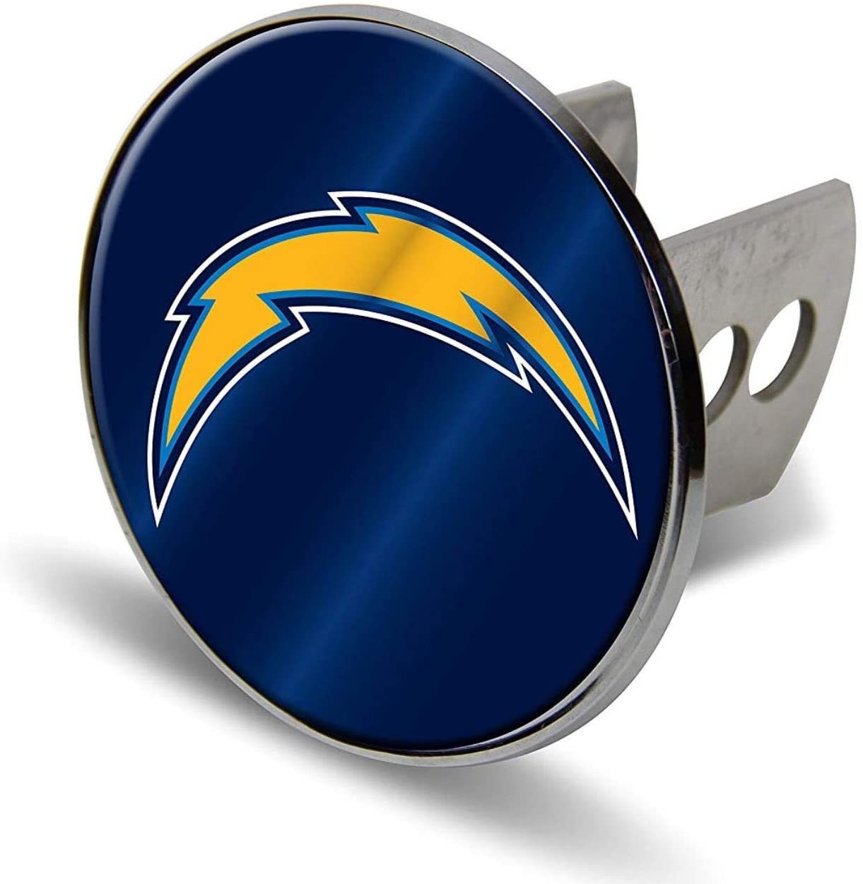 Los Angeles Chargers Metal Hitch Cover with Laser Cut Mirrored Acrylic Insert for 2 Inch Receiver
