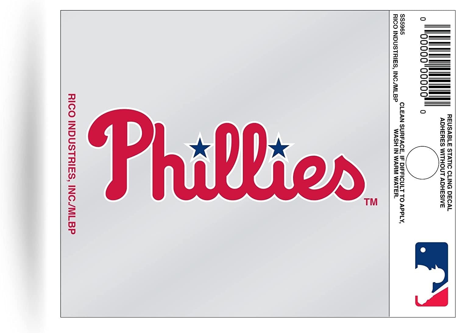 Philadelphia Phillies 3 Inch Flat Static Cling Decal Secondary Logo