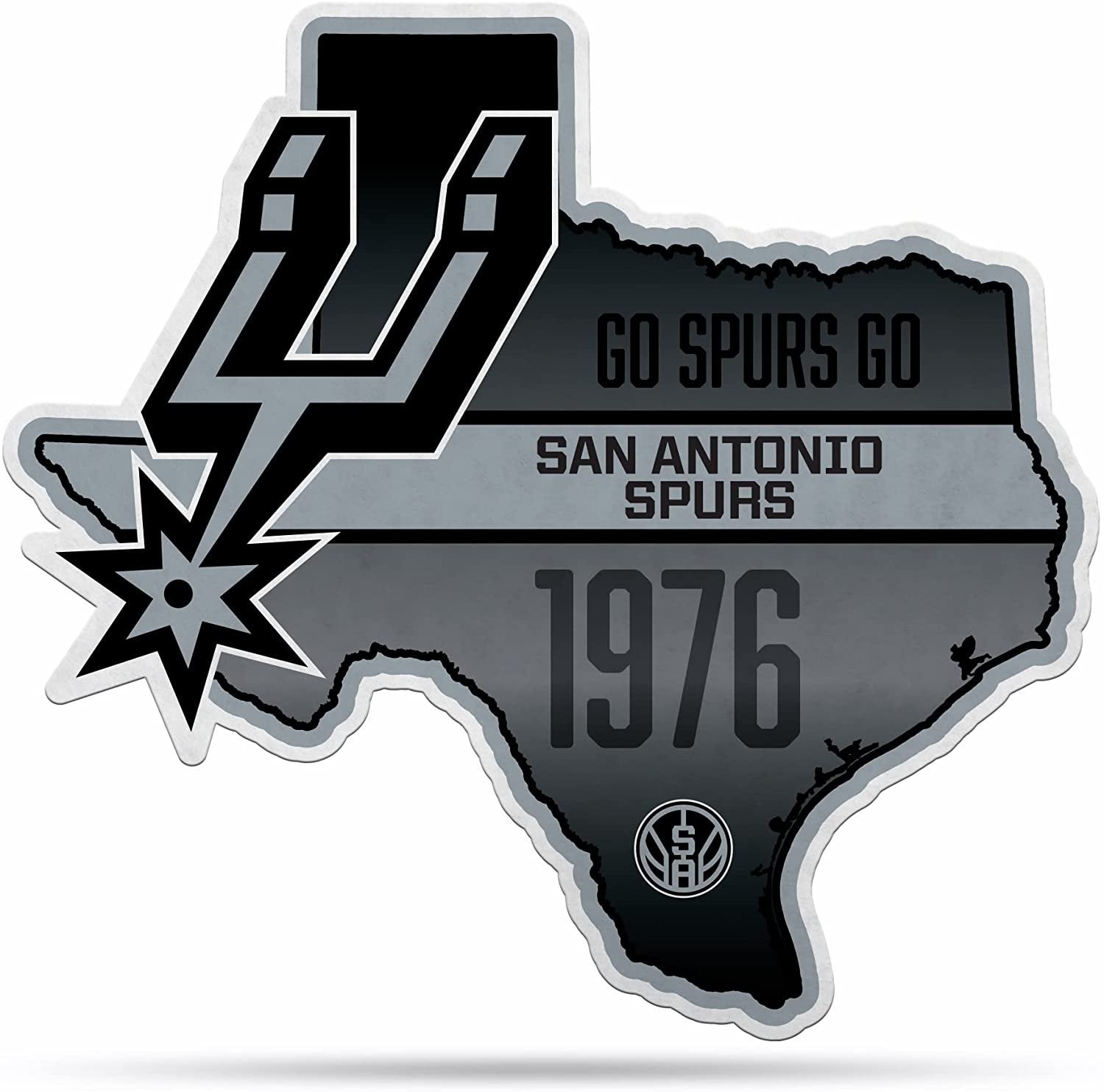 San Antonio Spurs Soft Felt Pennant, State Design, Shape Cut, 18 Inch, Easy To Hang