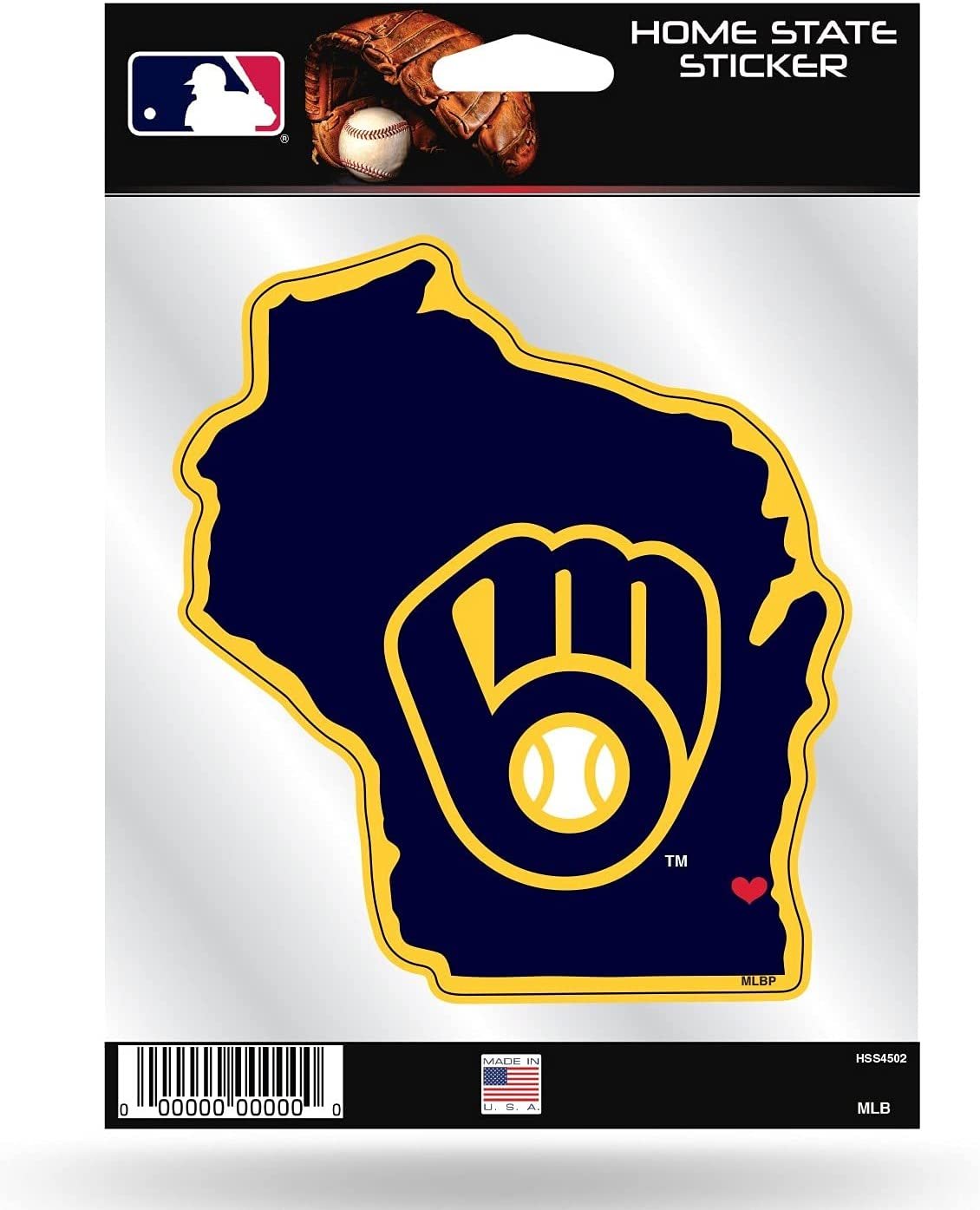 Milwaukee Brewers 5 Inch Sticker Decal, Home State Design, Flat Vinyl, Full Adhesive Backing