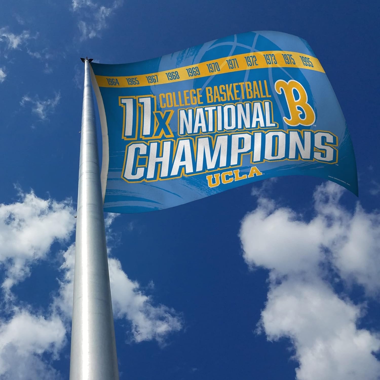 UCLA Bruins 11-Time Champions Premium 3x5 Foot Flag Banner, Metal Grommets, Outdoor Indoor Use, Single Sided