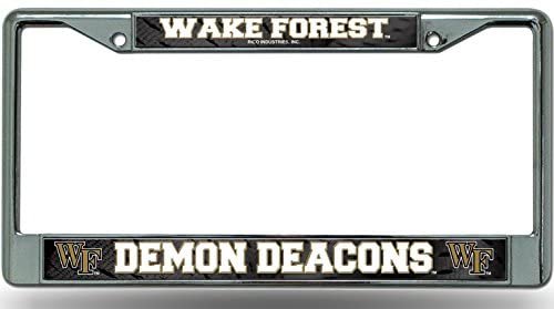Wake Forest University Demon Deacons Premium Metal License Plate Frame Chrome Tag Cover, 12x6 Inch