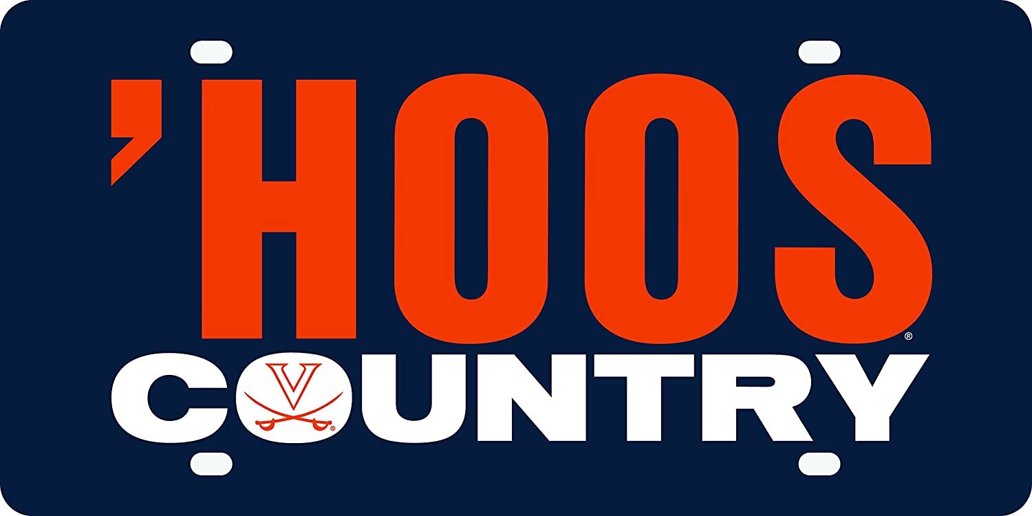University of Virginia Cavaliers Premium Laser Cut Tag License Plate, Country, Mirrored Acrylic Inlaid, 6x12 Inch