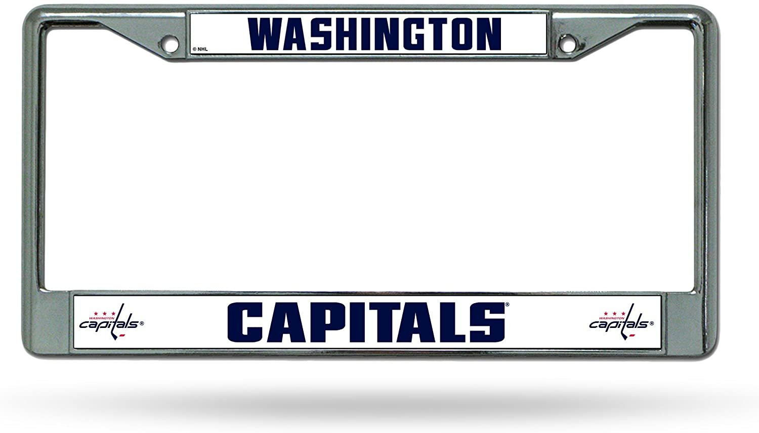 Washington Capitals Premium Metal License Plate Frame Chrome Tag Cover, 12x6 Inch