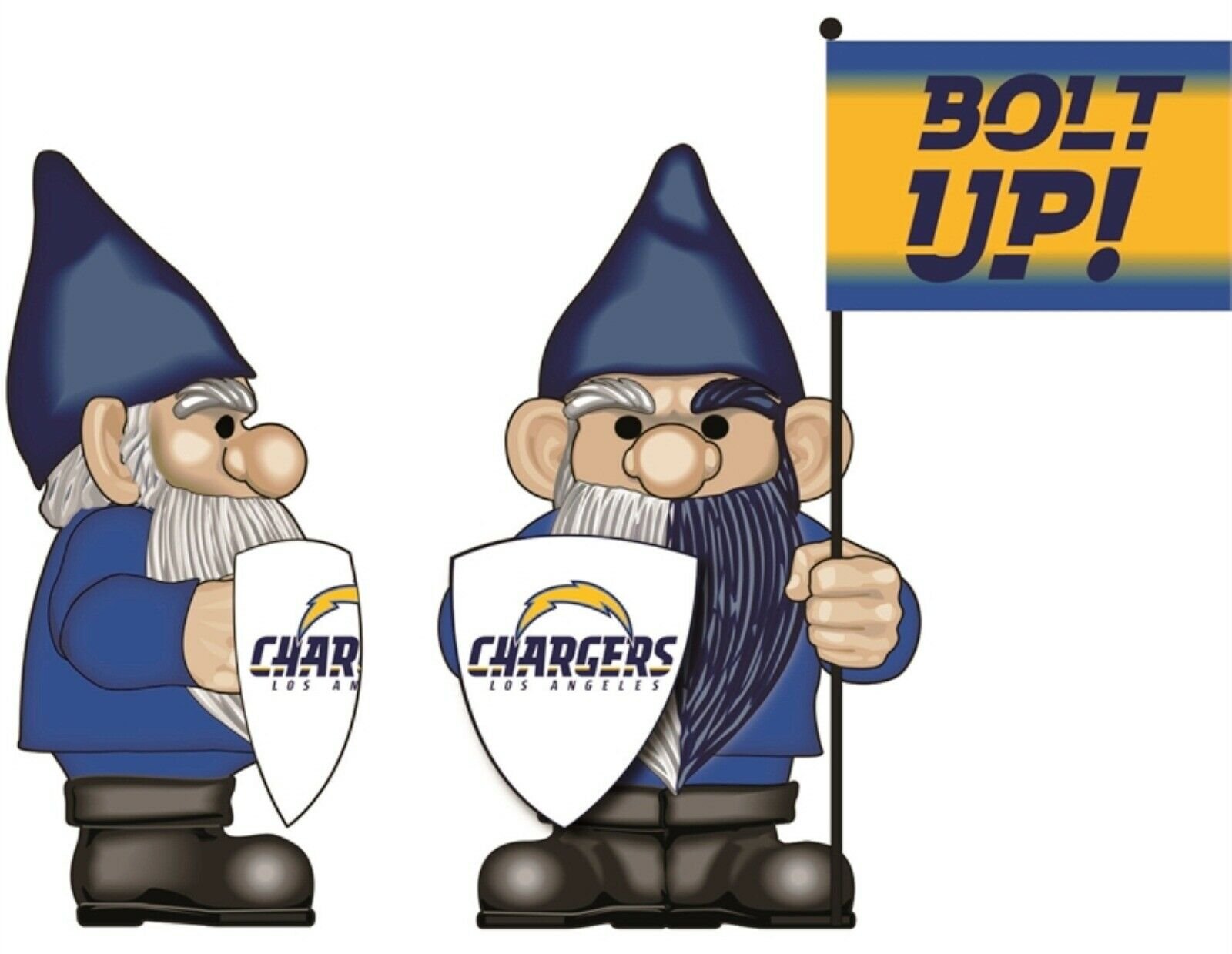 Los Angeles Chargers 10" Garden Gnome Flag Holder Outdoor Statue Decoration