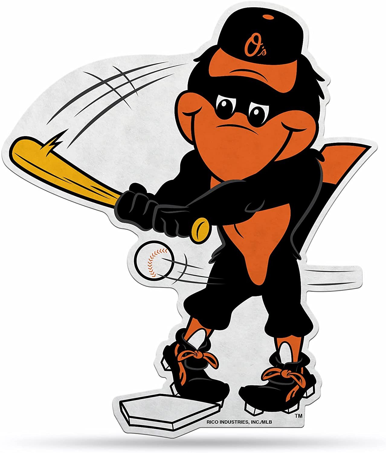 Baltimore Orioles Soft Felt Pennant, Mascot Design, Shape Cut, 18 Inch, Easy To Hang