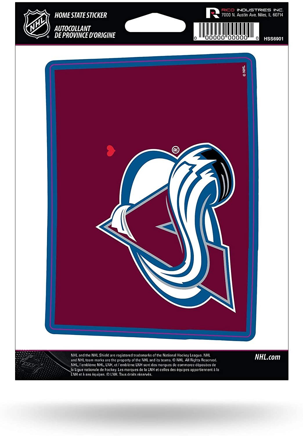 Colorado Avalanche 5 Inch Sticker Decal, Home State Design, Flat Vinyl, Full Adhesive Backing