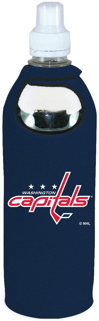 Washington Capitals 1/2 Liter Water Bottle Neoprene Beverage Insulator Holder Cooler with Clip Hockey