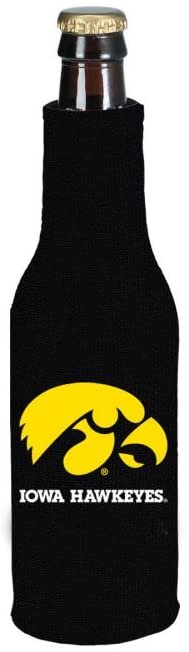 University of Iowa Hawkeyes 16oz Drink Zipper Bottle Cooler Insulated Neoprene Beverage Holder, Logo Design