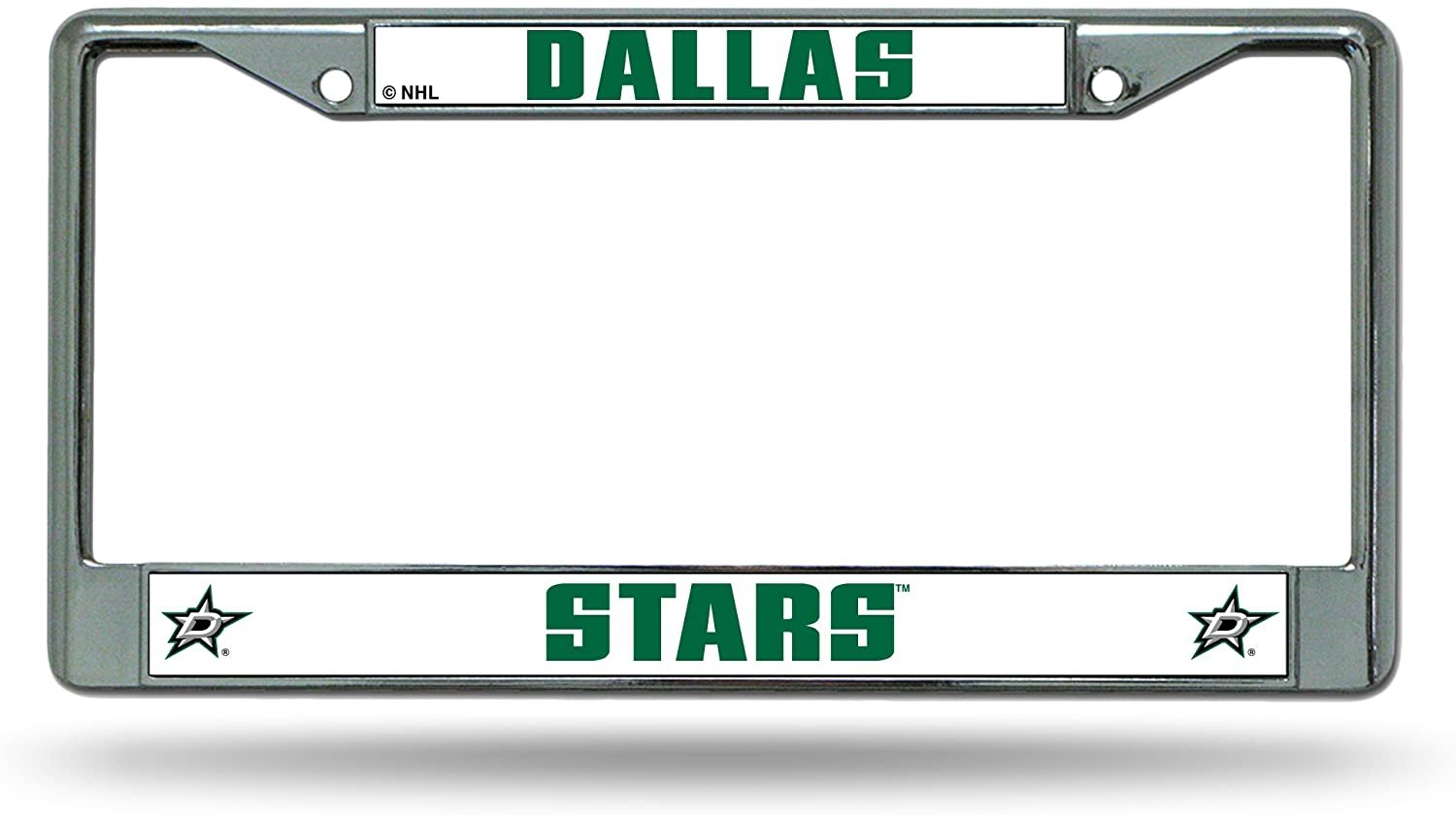 Dallas Stars Premium Metal License Plate Frame Chrome Tag Cover, 12x6 Inch