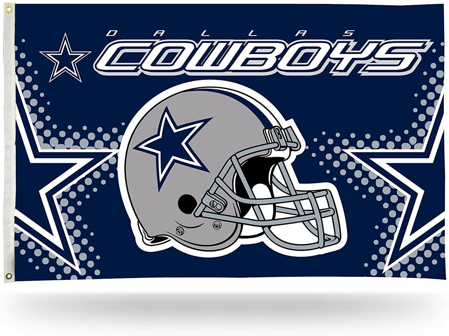 Dallas Cowboys Premium 3x5 Feet Flag Banner, Helmet Design, Metal Grommets, Outdoor Use, Single Sided
