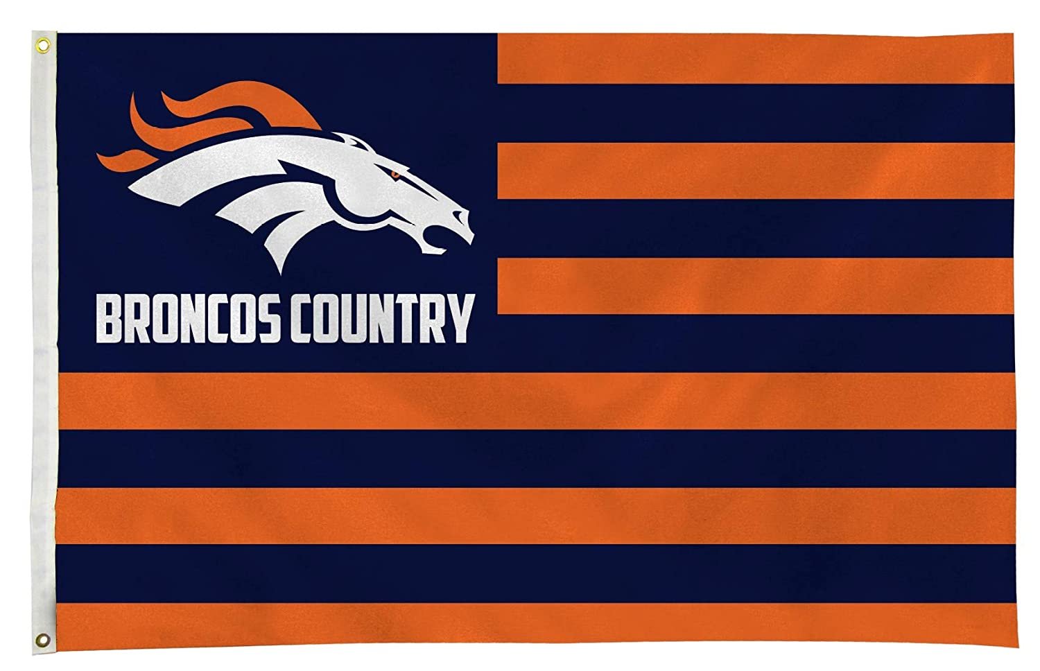 Denver Broncos Premium 3x5 Feet Flag Banner, Country Design, Metal Grommets, Outdoor Use, Single Sided