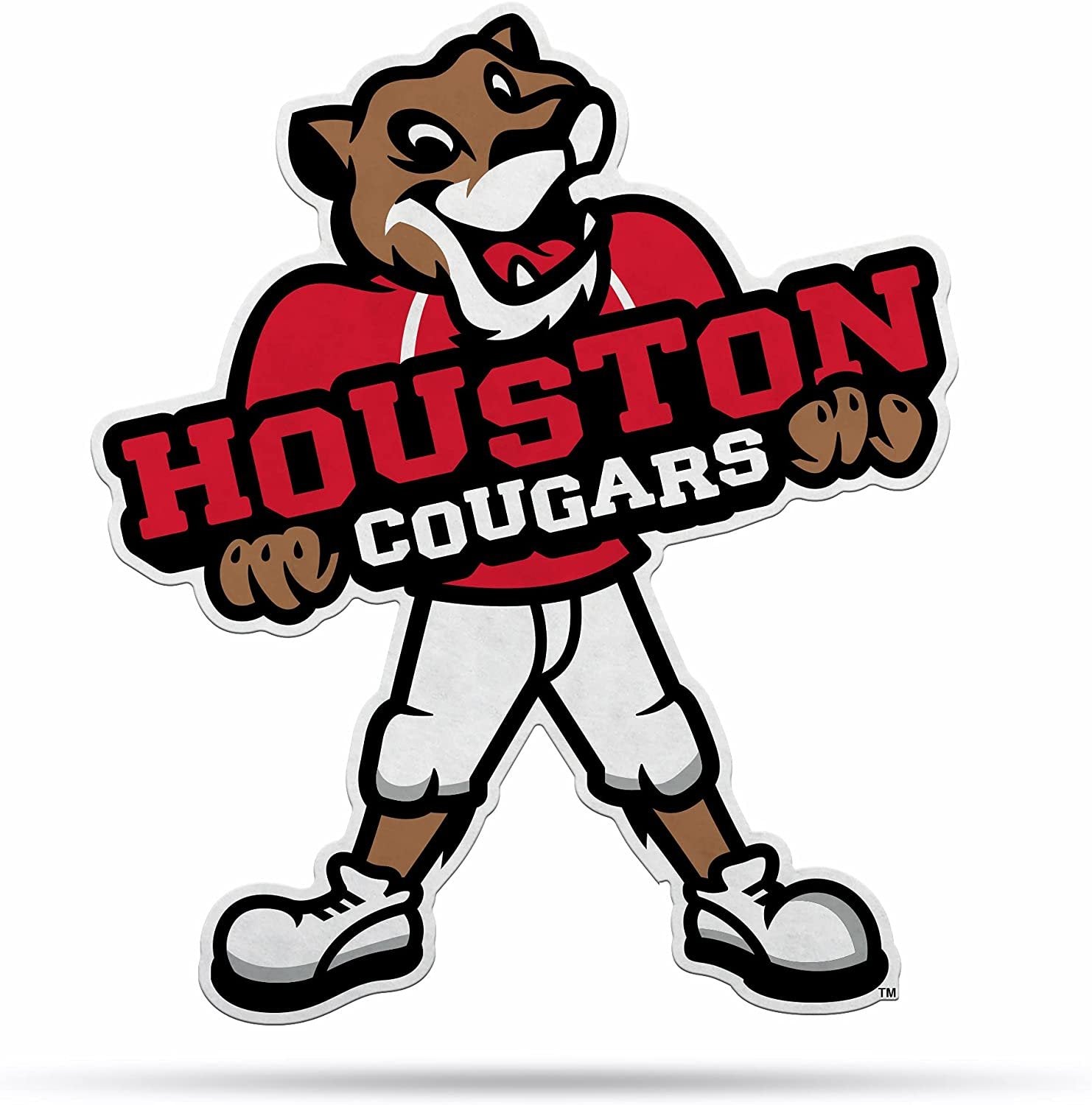 University of Houston Cougars Soft Felt Pennant, Mascot Design, Shape Cut, 18 Inch, Easy To Hang