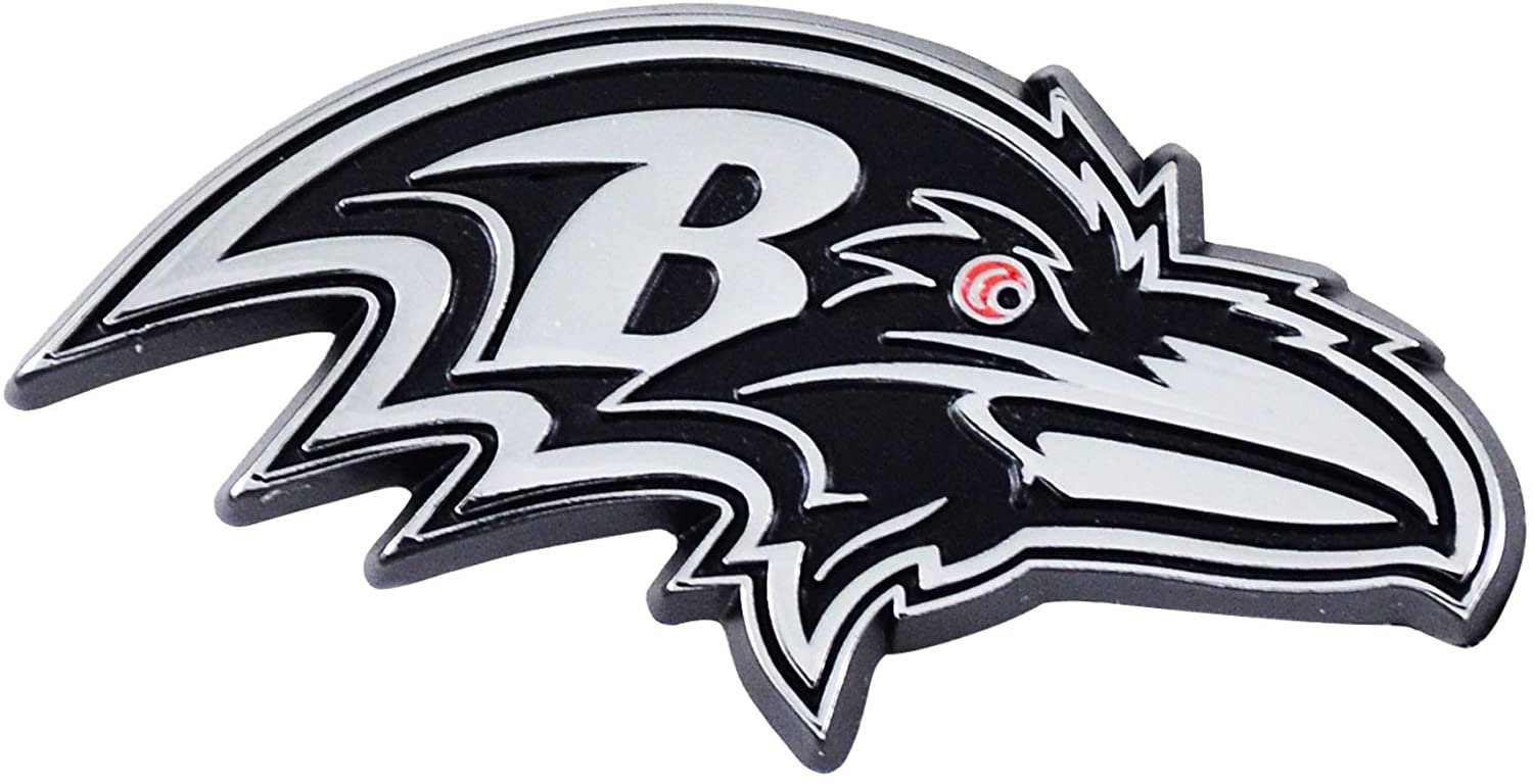 Baltimore Ravens Solid Metal Raised Auto Emblem Decal Adhesive Backing
