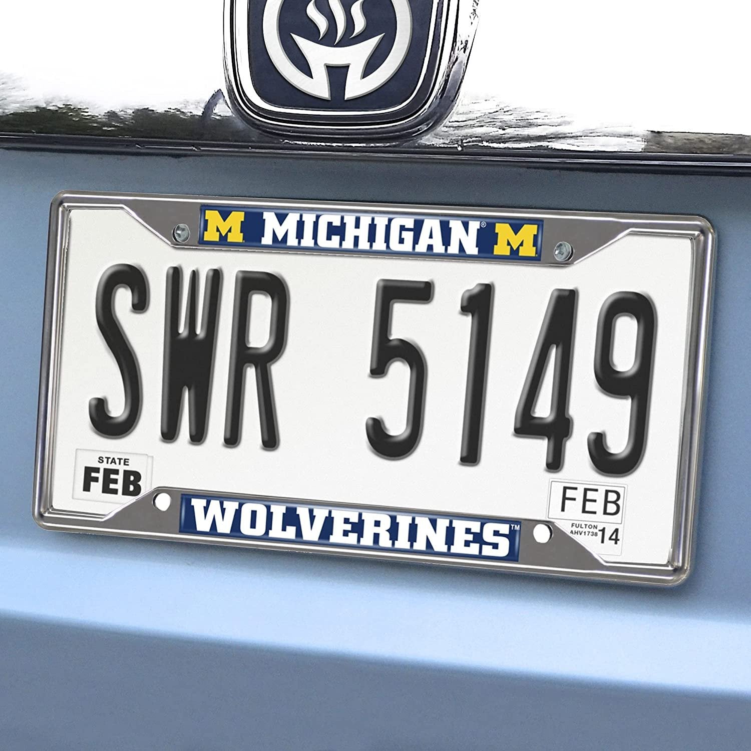 University of Michigan Wolverines Chrome Metal License Plate Frame Tag Cover