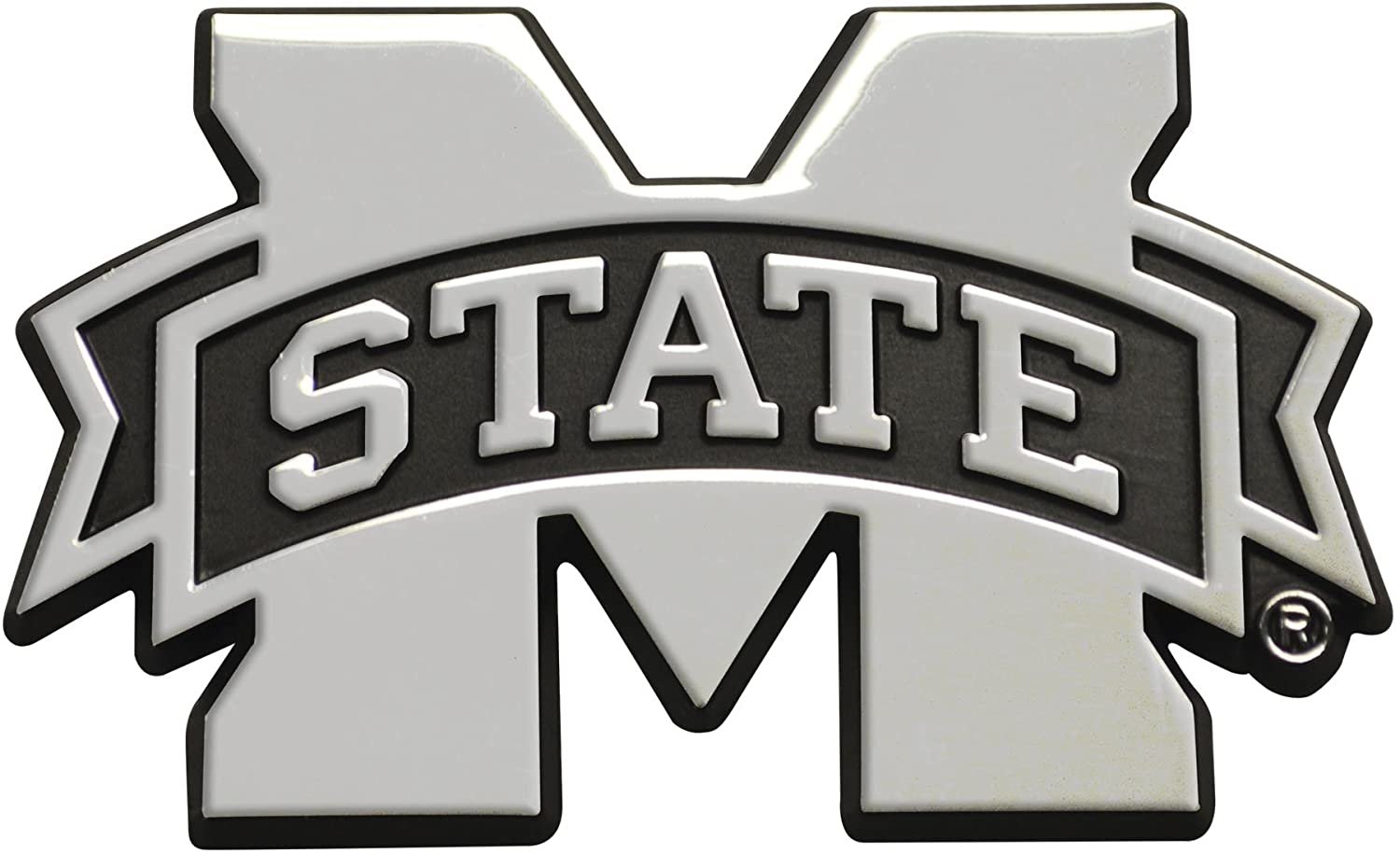 Mississippi State University Solid Metal Raised Auto Emblem Decal Adhesive Backing