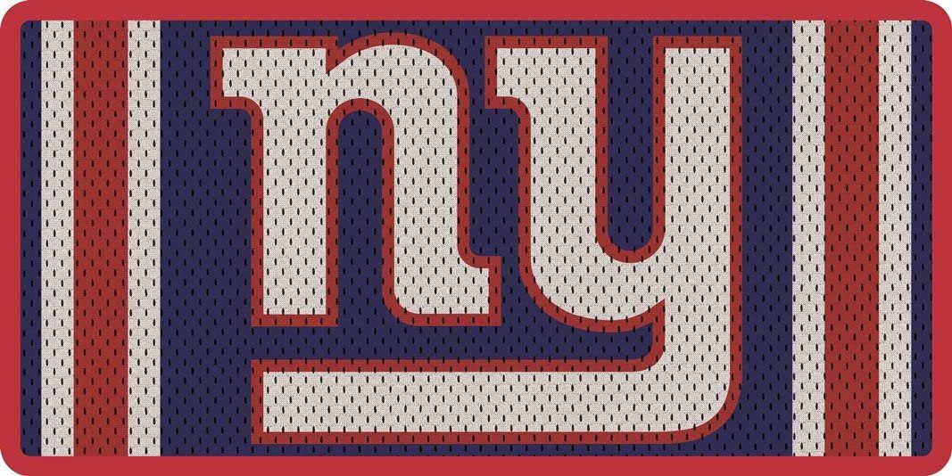 New York Giants Premium Laser Cut Tag License Plate, Jersey Style, Mirrored Acrylic Inlaid, 12x6 Inch