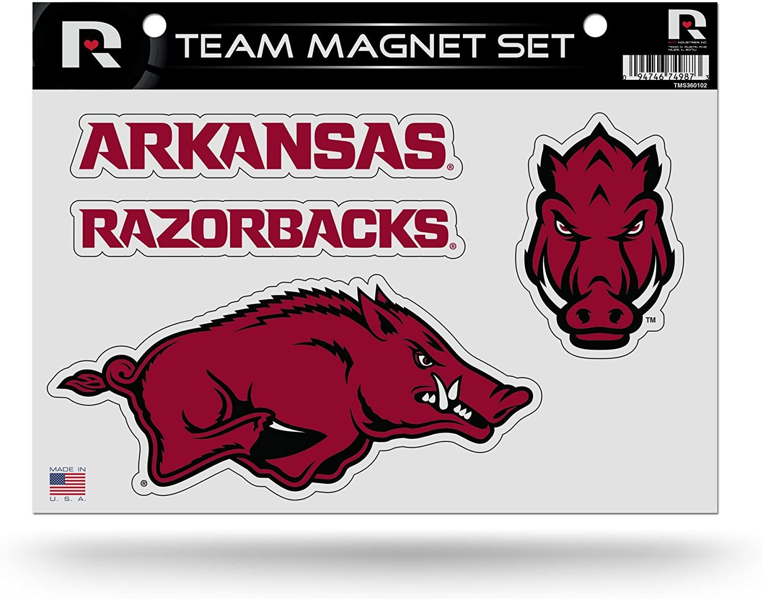 Arkansas Razorbacks University of Multi Magnet Sheet Shape Cut 8x11 Inch
