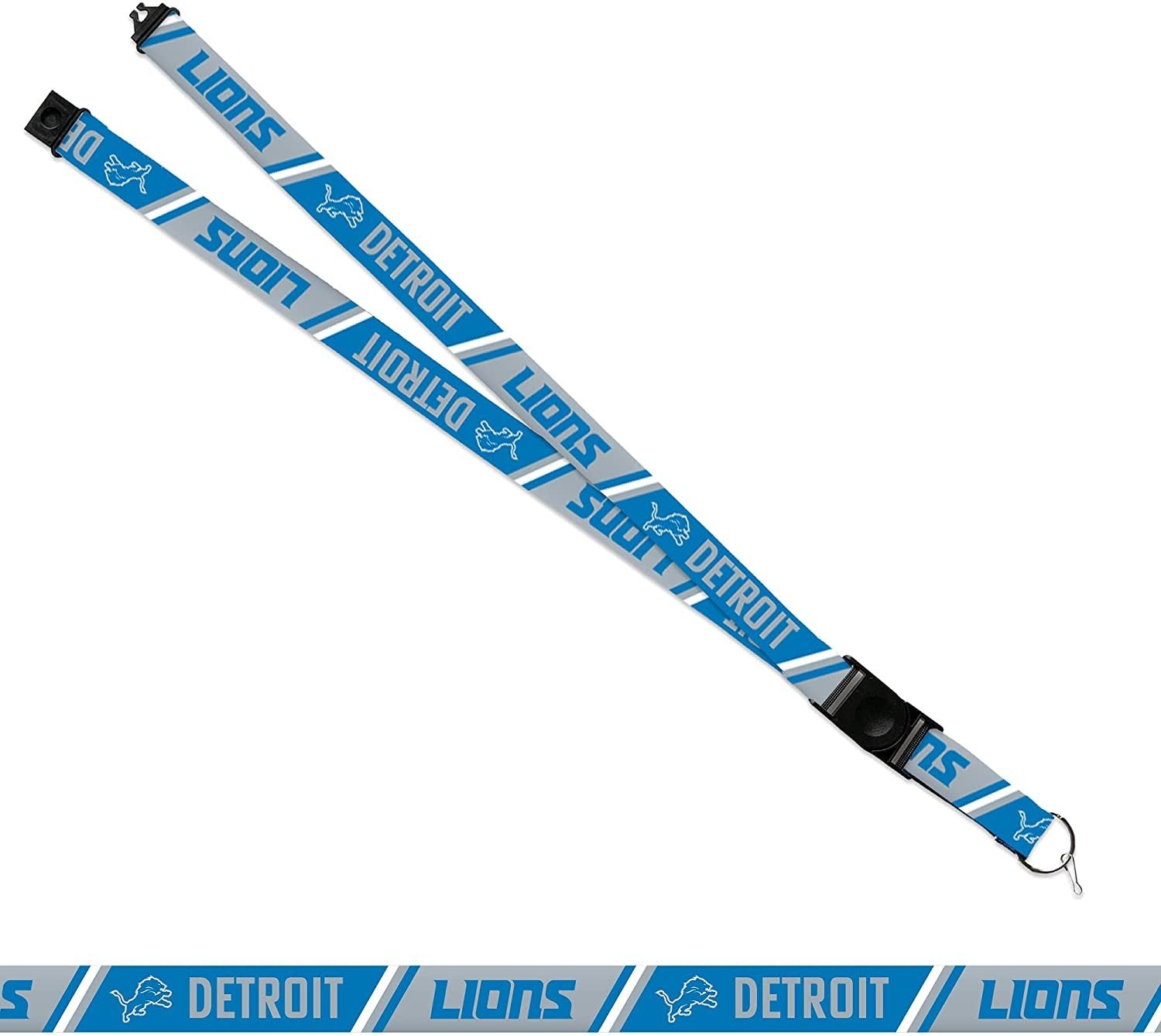 Detroit Lions Lanyard Keychain Double Sided Breakaway Safety Design Adult 18 Inch