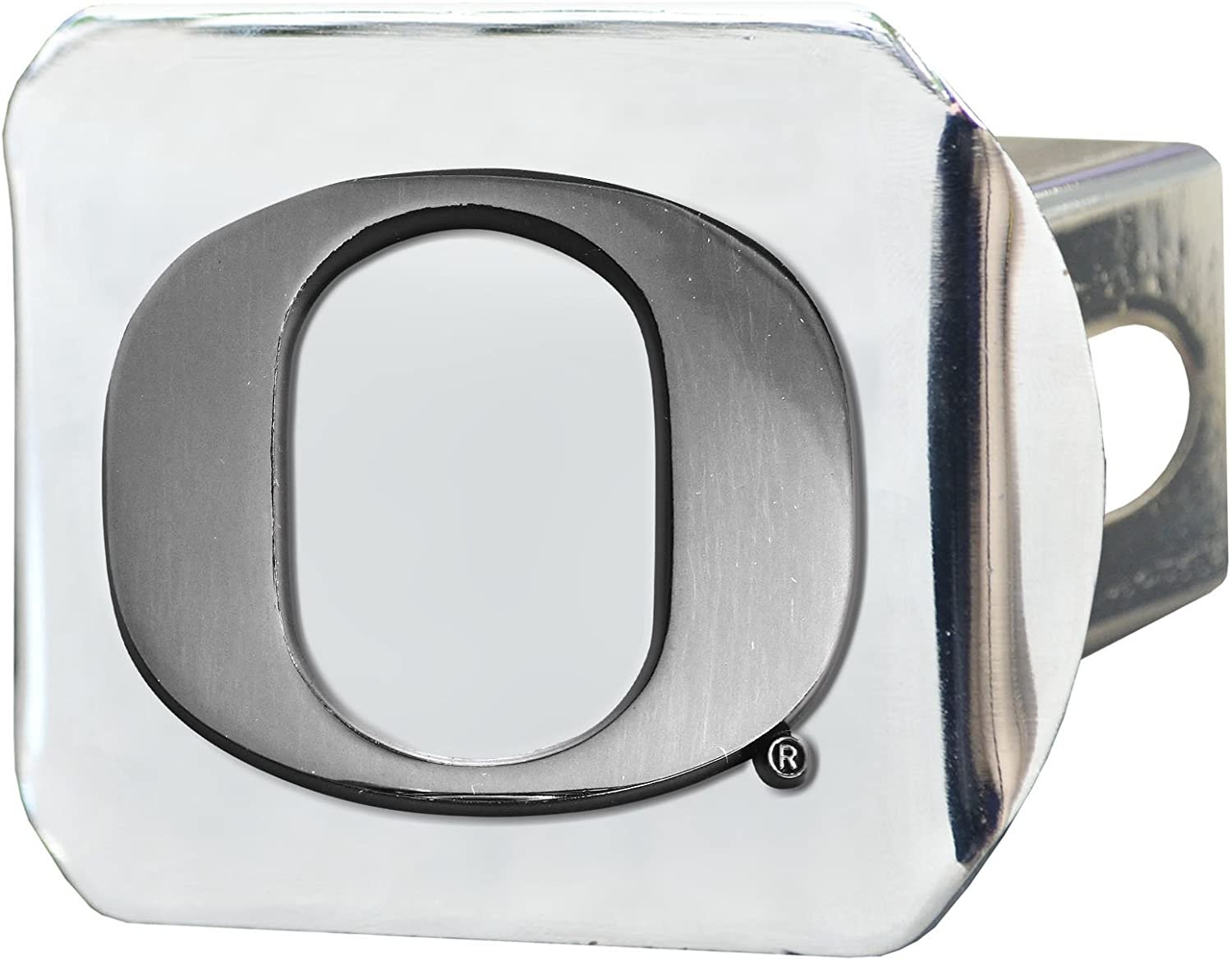 Oregon Ducks Solid Metal Hitch Cover with Chrome Metal Emblem 2 Inch Square Type III University of